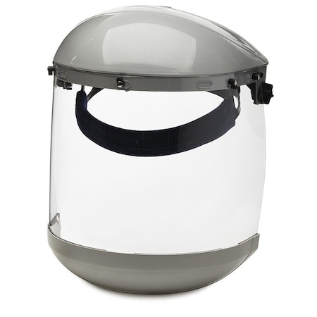 Sellstrom 303 Series Face Shield, Dual Crown, Ratcheting, Polycarbonate, Clear, Uncoated S30310